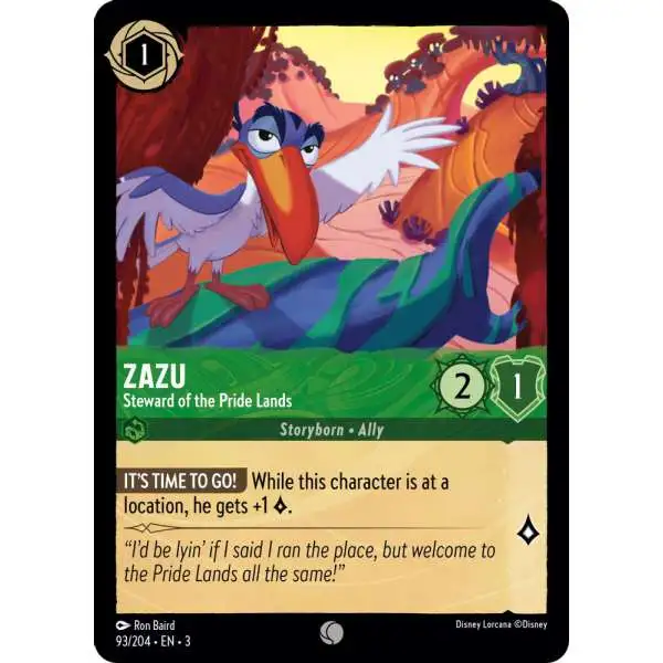Disney Lorcana Trading Card Game Into the Inklands Common Zazu - Steward of the Pride Lands #93