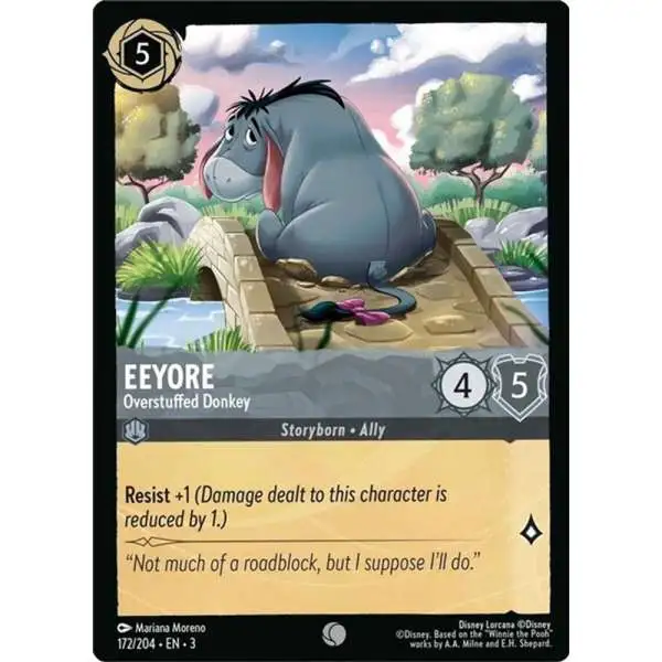 Disney Lorcana Trading Card Game Into the Inklands Common Eeyore - Overstuffed Donkey #172
