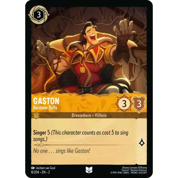 gaston lorcana card - (Intellectual Powerhouse) - 147/204 - Rare (Foil) Arrogant Hunter Ink Type Disney Lorcana Trading Card Game