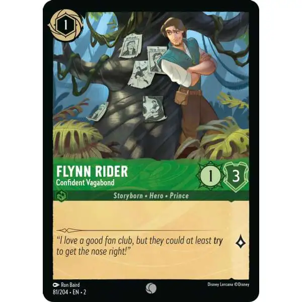 Disney Lorcana Trading Card Game Rise of the Floodborn Single Card Common Flynn Rider - Confident Vagabond 81 FOIL - ToyWiz Disney Lorcana Trading Card Game Rise of the Floodborn Single Card Common Flynn Rider - Confident Vagabond 81 FOIL - ToyWiz