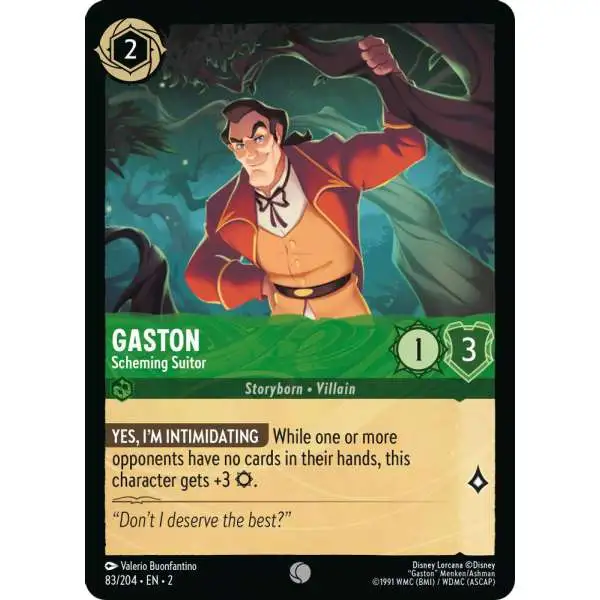 gaston lorcana card - (Intellectual Powerhouse) - 147/204 - Rare (Foil) The finish on this Epic rarity elevates every detail of Gastons triumph  'Gaston  Frightful Bully'