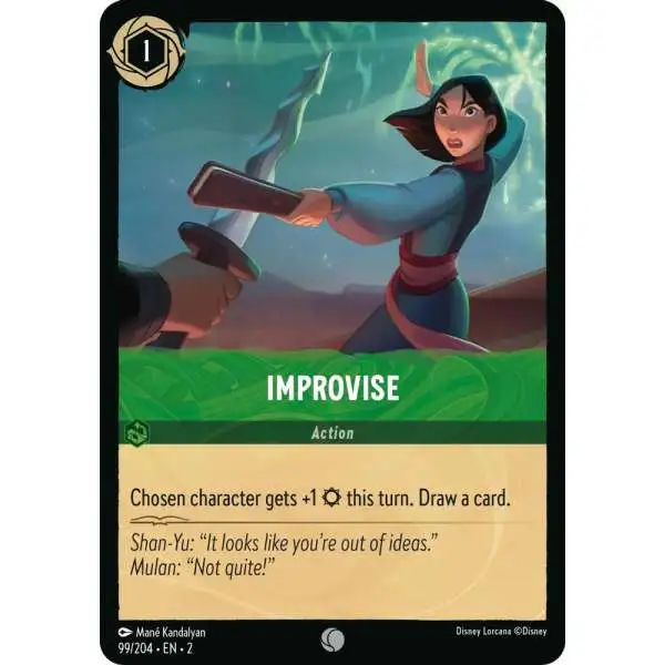 Disney Lorcana Trading Card Game Rise of the Floodborn Common Improvise #99