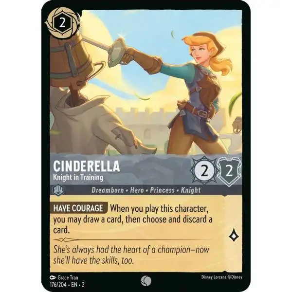 cinderella lorcana card Disney Chinese TCG Knight in Training Promo Holo Foil this character may challenge ready characters this turn. 1x Lorcana USR Cinderella -