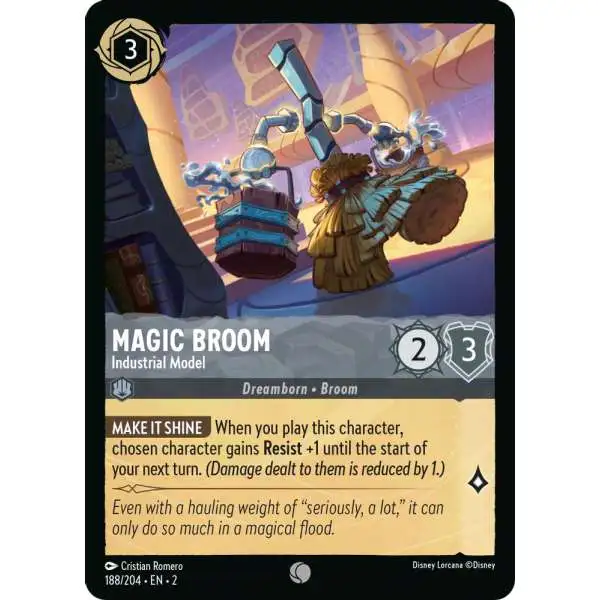 lorcana broom cards Magic Swift Cleanwe #45 and Amethyst Card Type Magic Broom - Industrial Model