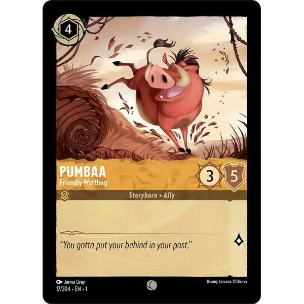 Disney Lorcana Trading Card Game The First Chapter Common Pumbaa - Friendly Warthog #17