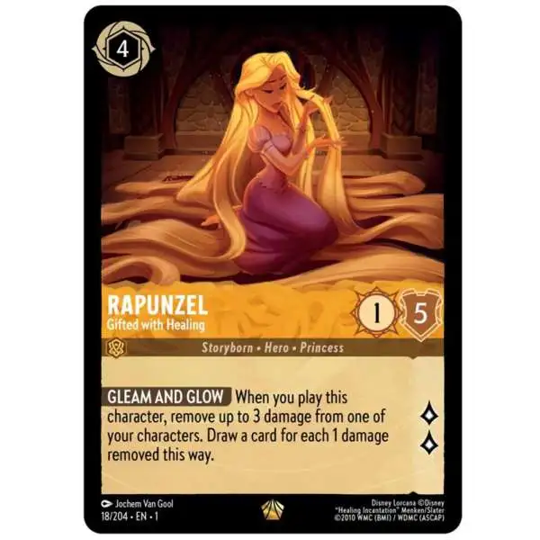 Disney Lorcana Trading Card Game The First Chapter Legendary Rapunzel - Gifted with Healing #18
