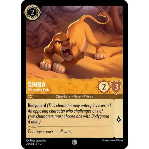 Disney Lorcana Trading Card Game The First Chapter Common Simba - Protective Cub #20