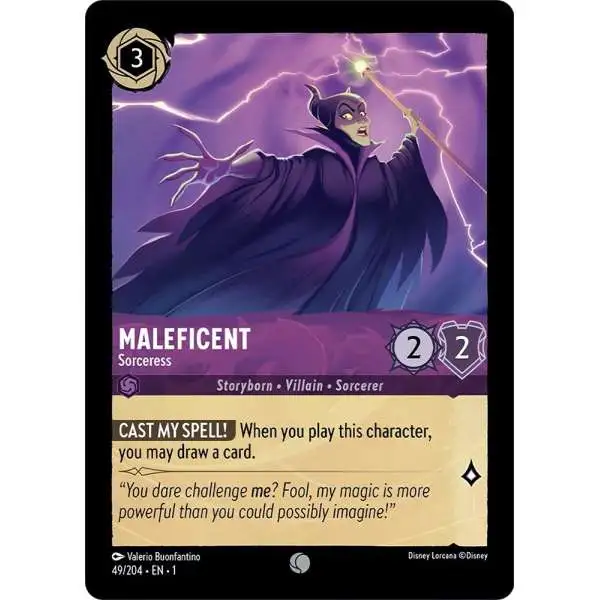 Disney Lorcana Trading Card Game The First Chapter Common Maleficent - Sorceress #49