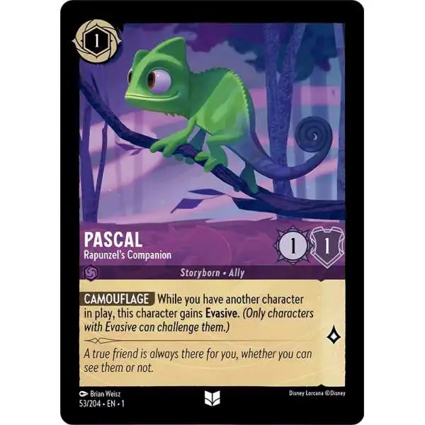 Disney Lorcana Trading Card Game The First Chapter Uncommon Pascal - Rapunzel's Companion #53