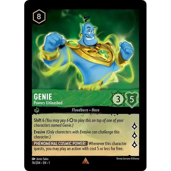Disney Lorcana Trading Card Game The First Chapter Rare Genie - Powers Unleashed #76