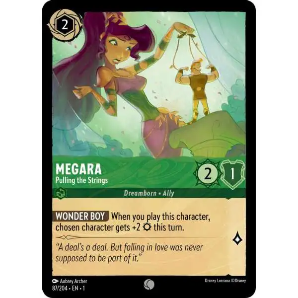 Disney Lorcana Trading Card Game The First Chapter Common Megara - Pulling the Strings #87