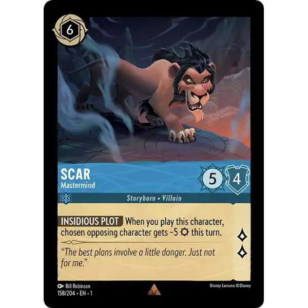 scar lorcana card Disney Sleeves Vengeful Lion JAPAN OFFICIAL deal 2 damage to chosen character of yours to deal 2 damage to another chosen character Disney Lorcana Trading Card Game