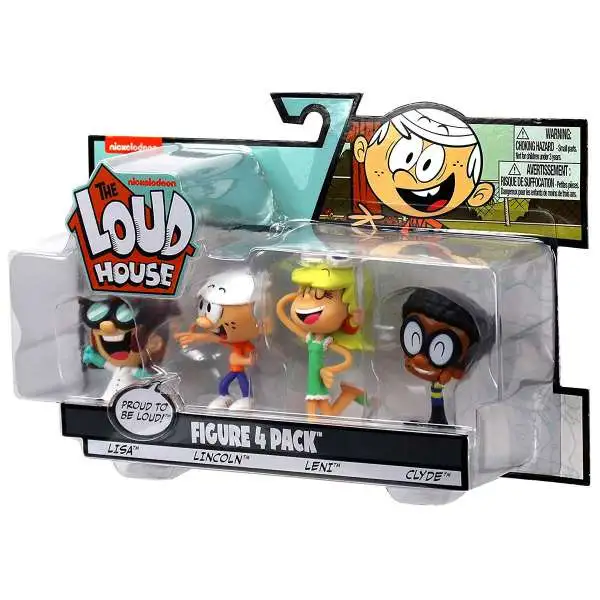Nickelodeon Loud House Lisa, Lincoln, Leni & Clyde 3-Inch Figure 4-Pack