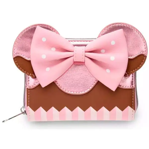 Disney Minnie Mouse Strawberry Chocolate Cupcake Mini Zipper Wallet