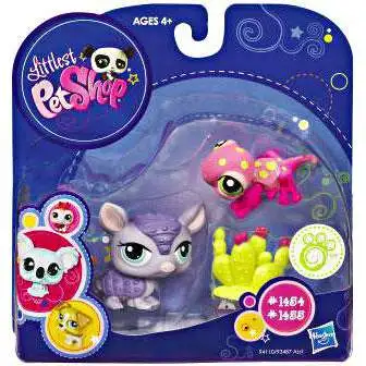 Littlest Pet Shop 2010 Assortment A Series 3 Armadillo & Gecko Figure 2-Pack #1454, 1455 [Cactus]