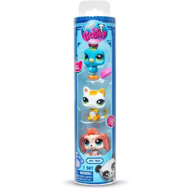 Littlest Pet Shop 2024 Generation 7 Pet Trio City Vibes Mini Figure 3-Pack #38, 39 & 40 [Lhasa Apso, Cat & Fancy Bird, Card, Virtual Code & More]