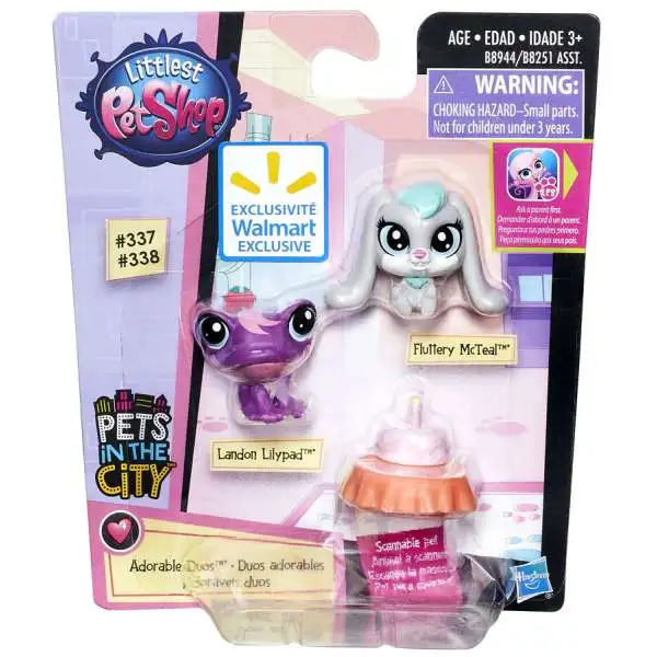 Littlest Pet Shop Pets in the City Adorable Duos Landon Lilypad & Fluttery McTeal Exclusive Mini Figure 2-Pack