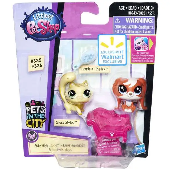 Littlest Pet Shop Pets in the City Adorable Duos Shura Styles & Conchita Chipley Exclusive Mini Figure 2-Pack