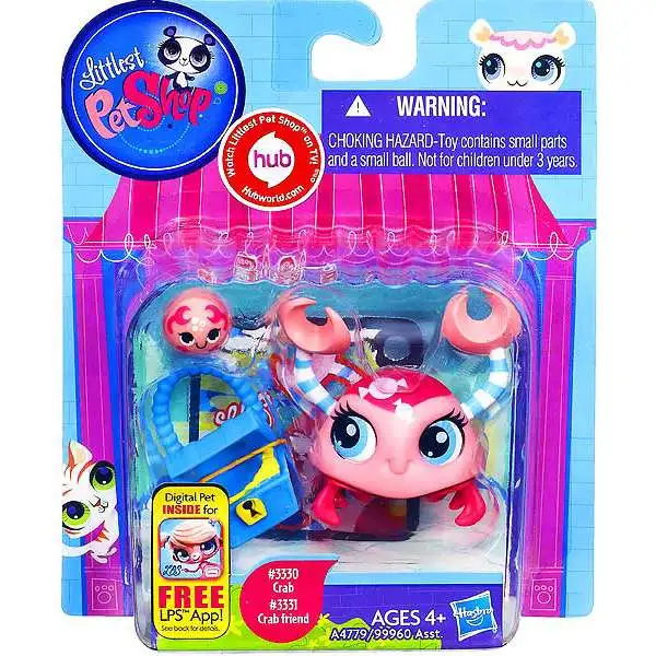 Littlest Pet Shop Crab & Crab Friend Figure 2-Pack #3330, 3331 [Loose]