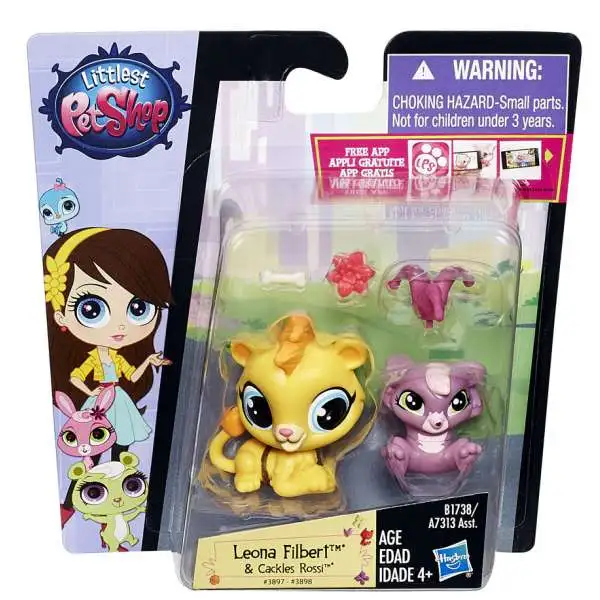 Littlest Pet Shop Pet Pawsabilities Leona Filbert & Cackles Rossi Figure 2-Pack [Loose]