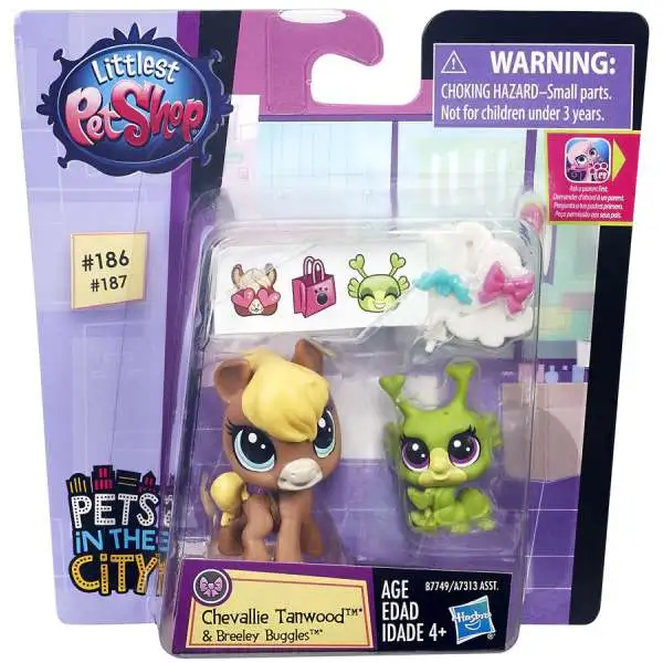 Littlest Pet Shop Pets in the City Chevallie Tanwood & Breeley Buggles Figure 2-pack