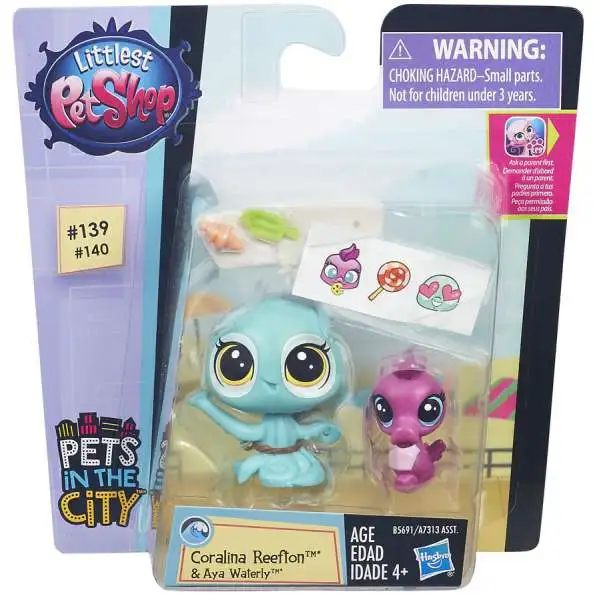 Littlest Pet Shop Pets in the City Coralina Reefton & Aya Waterly Figure 2-pack