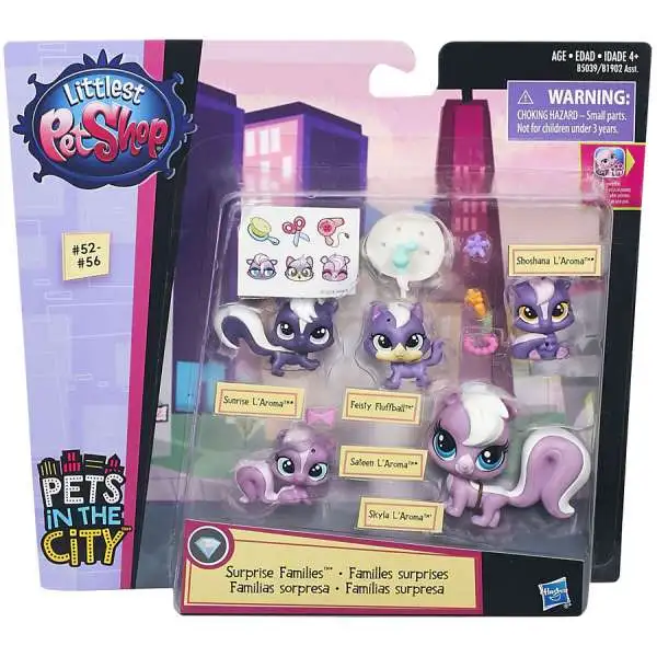 Littlest Pet Shop Surprise Families Skunks Mini Pet 5-Pack