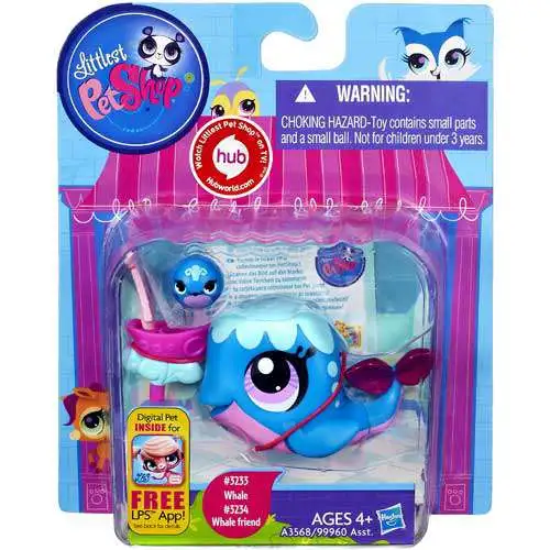 Littlest Pet Shop Whale & Whale Friend Figure 2-Pack #3233, 3234