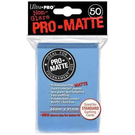 Ultra Pro Card Supplies Non-Glare Pro-Matte Light Blue Standard Card Sleeves [50 Count]