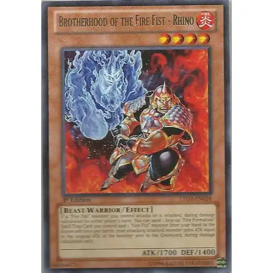 YuGiOh Trading Card Game Lord of the Tachyon Galaxy Rare Brotherhood of the Fire Fist - Rhino LTGY-EN028