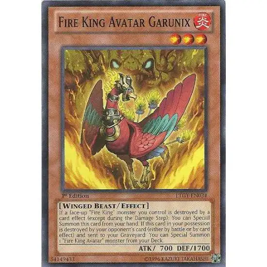 YuGiOh Trading Card Game Lord of the Tachyon Galaxy Common Fire King Avatar Garunix LTGY-EN034
