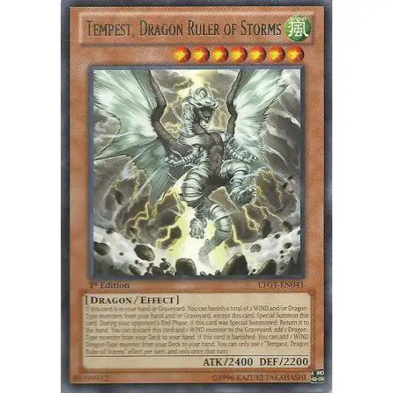 YuGiOh Trading Card Game Lord of the Tachyon Galaxy Rare Tempest, Dragon Ruler of Storms LTGY-EN041