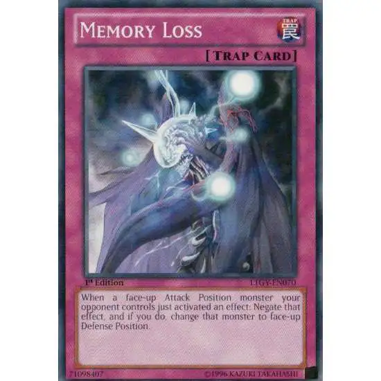 YuGiOh Trading Card Game Lord of the Tachyon Galaxy Common Memory Loss LTGY-EN070