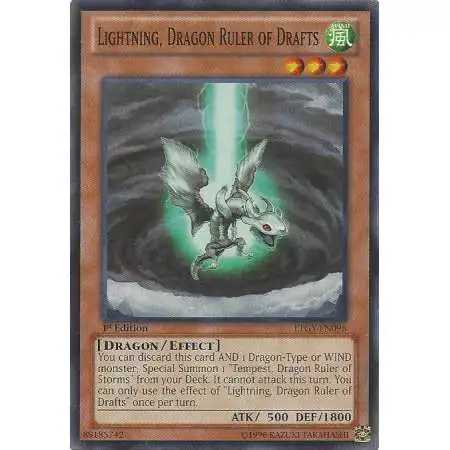 YuGiOh Trading Card Game Lord of the Tachyon Galaxy Common Lightning, Dragon Ruler of Drafts LTGY-EN098