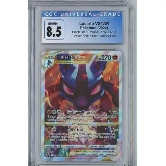 Pokemon Crown Zenith Lucario VSTAR Graded Card SWSH291 [CGC 8.5]