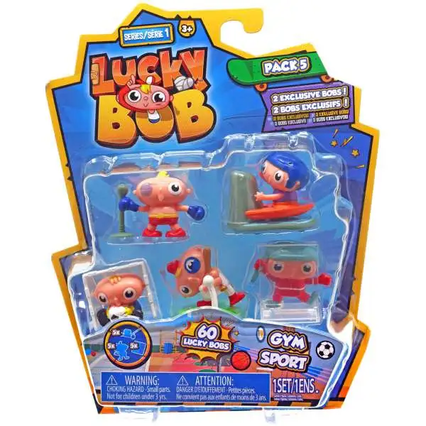 Lucky Bob Mini Figure Series 1 Gym 5-Pack [2 Exclusive Bobs!]