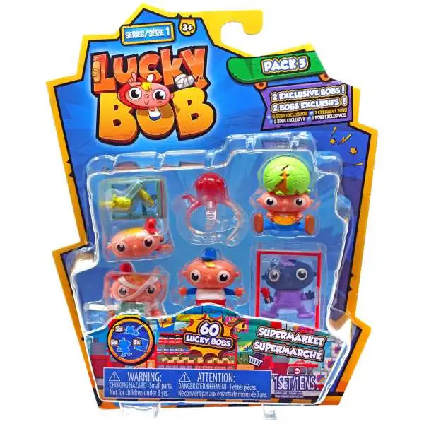 Lucky Bob Mini Figure Series 1 Supermarket 5-Pack [2 Exclusive Bobs!]
