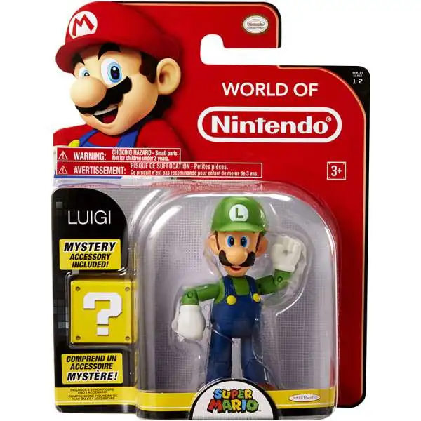 World of Nintendo Super Mario Series 2 Luigi Action Figure [with 1 Up]