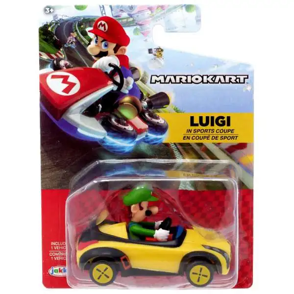 World of Nintendo Mario Kart Tape Racer Luigi Figure [in Sports Coupe]