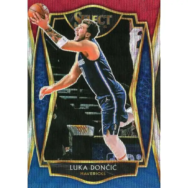 NBA Dallas Mavericks 2020-21 Select Basketball Red White Blue Wave Prizm Luka Doncic #150