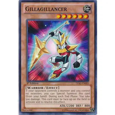 YuGiOh Trading Card Game Legacy of the Valiant Common Gillagillancer LVAL-EN003