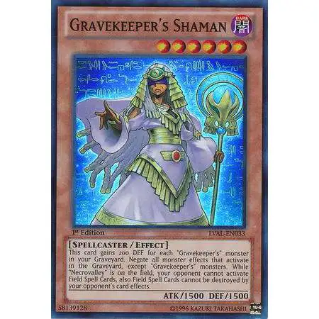 YuGiOh Trading Card Game Legacy of the Valiant Super Rare Gravekeeper's Shaman LVAL-EN033