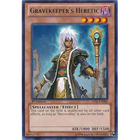 YuGiOh Trading Card Game Legacy of the Valiant Rare Gravekeeper's Heretic LVAL-EN084