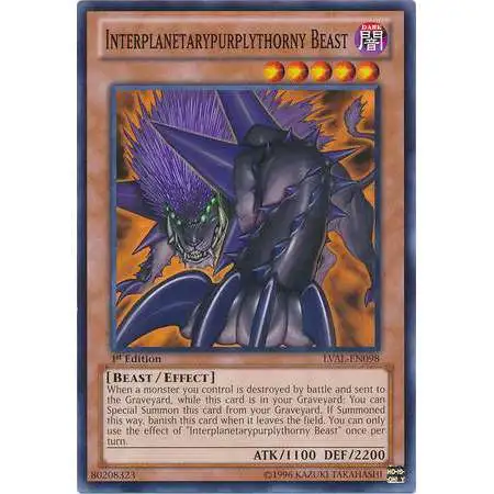 YuGiOh Trading Card Game Legacy of the Valiant Common Interplanetarypurplythorny Beast LVAL-EN098