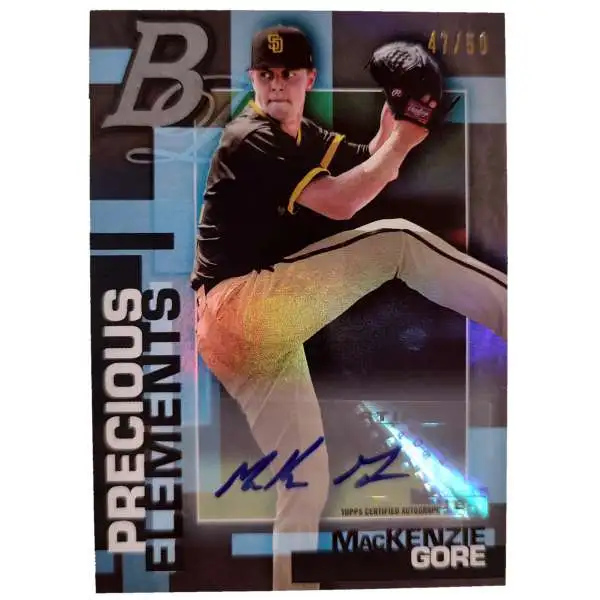 MLB 2020 Bowman Platinum Precious Elements MacKenzie Gore 47/50 Autographed Single Card PE-23 [Rookie]