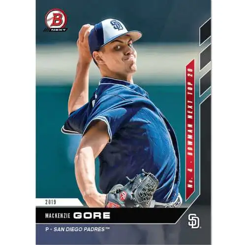 MLB 2019 Bowman NEXT Top Prospects MacKenzie Gore T4 [Rookie Card, Only 196 Made!]