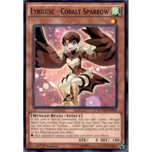 YuGiOh Trading Card Game Maximum Crisis Common Lyrilusc - Cobalt Sparrow MACR-EN012