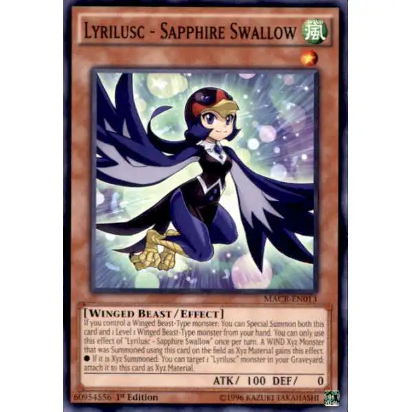 YuGiOh Trading Card Game Maximum Crisis Common Lyrilusc - Sapphire Swallow MACR-EN013