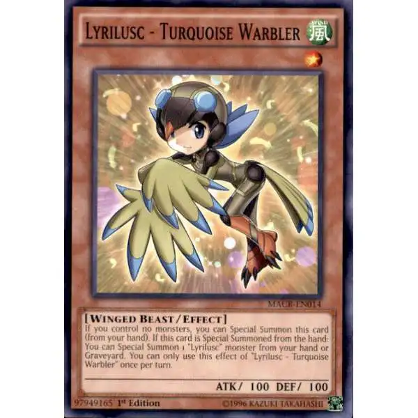 YuGiOh Trading Card Game Maximum Crisis Common Lyrilusc - Turquoise Warbler MACR-EN014