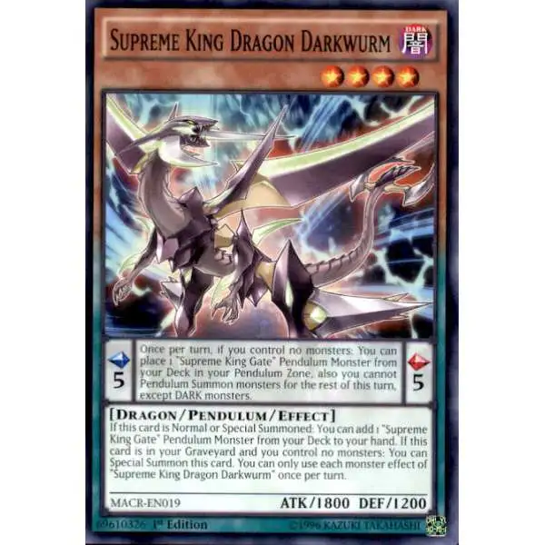 YuGiOh Trading Card Game Maximum Crisis Common Supreme King Dragon Darkwurm MACR-EN019